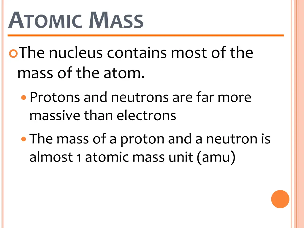 a tomic m ass