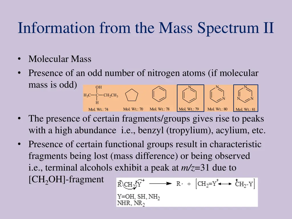 information from the mass spectrum ii