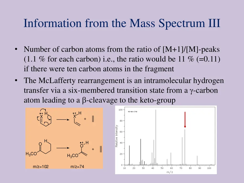 information from the mass spectrum iii