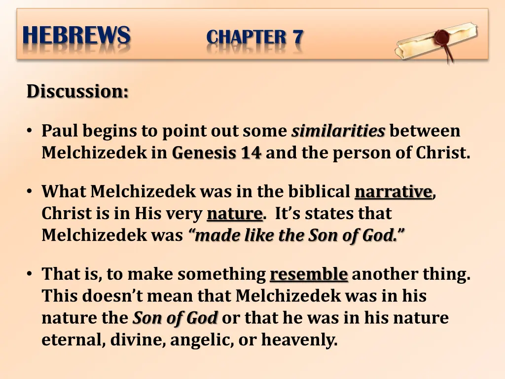 hebrews chapter 7 3