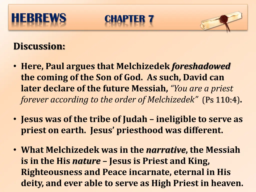 hebrews chapter 7 5