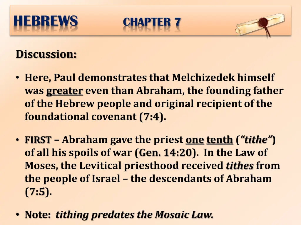 hebrews chapter 7 6