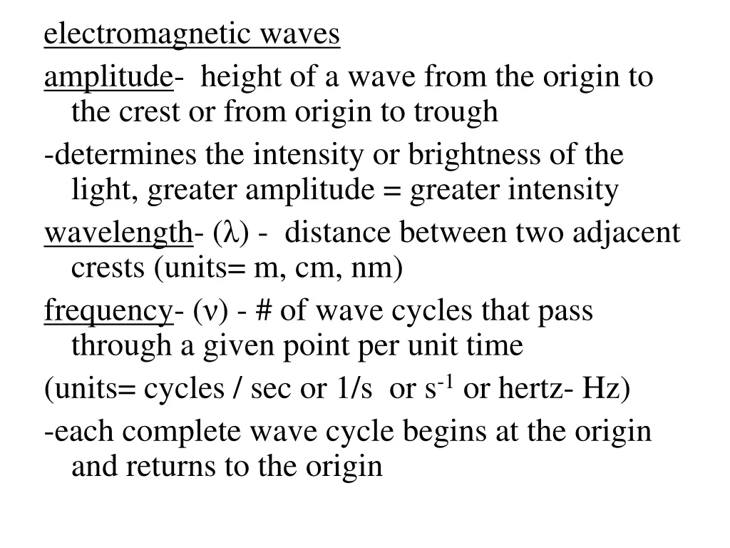 electromagnetic waves amplitude height of a wave