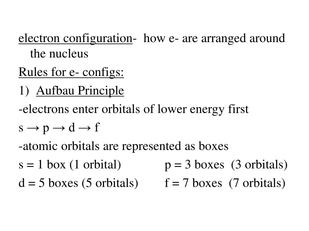 electron configuration how e are arranged around