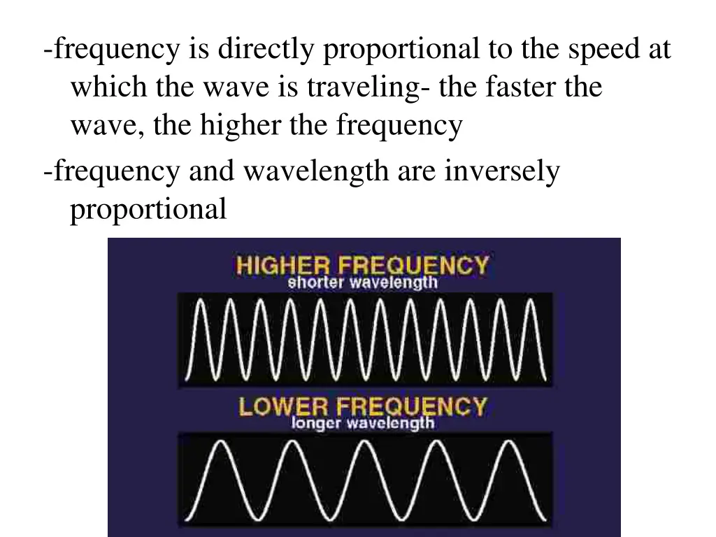 frequency is directly proportional to the speed