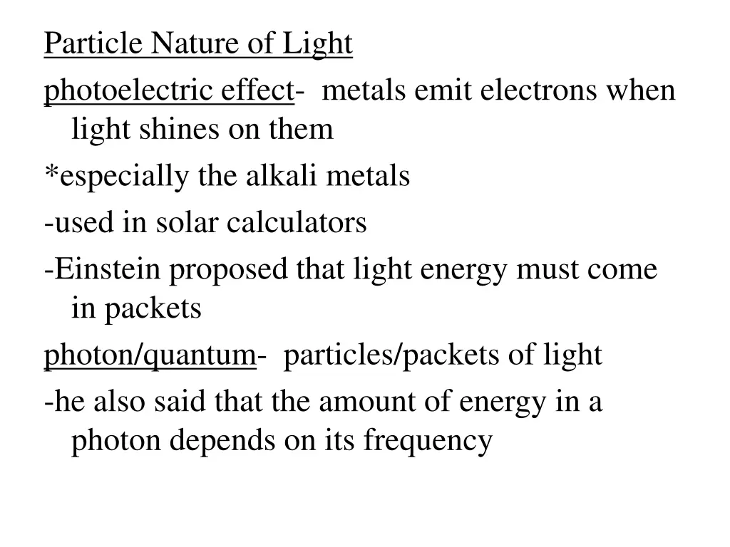 particle nature of light photoelectric effect