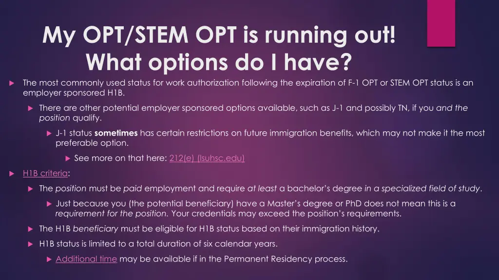 my opt stem opt is running out what options