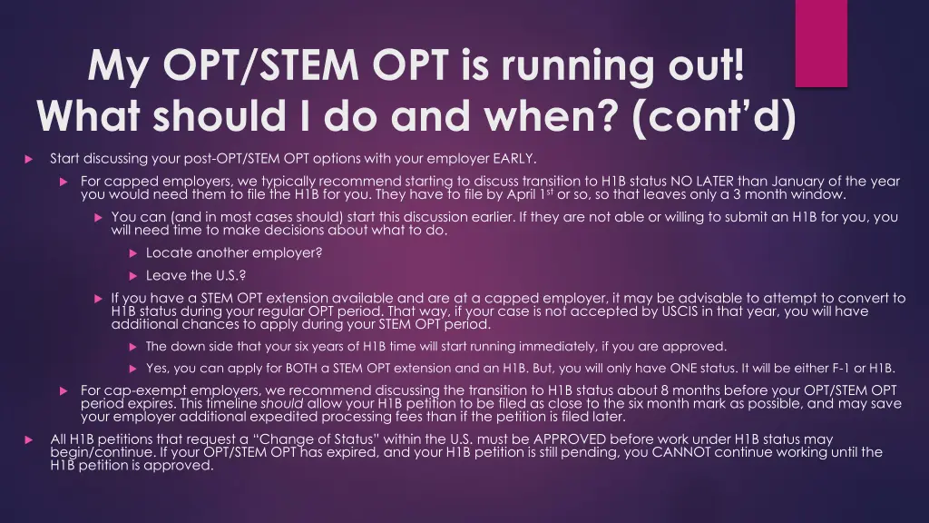 my opt stem opt is running out what should 1