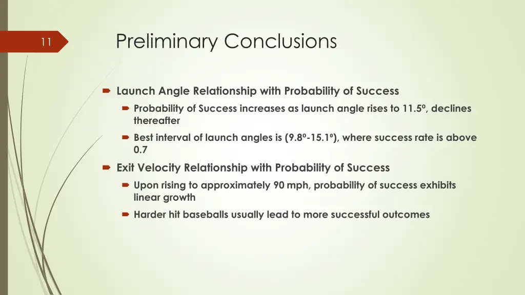 preliminary conclusions