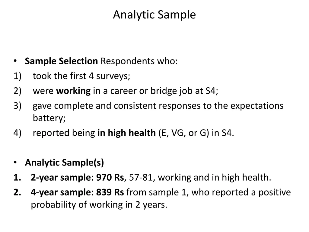 analytic sample