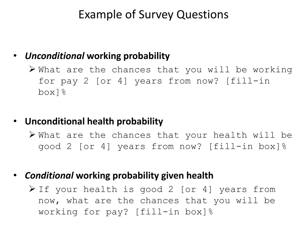 example of survey questions