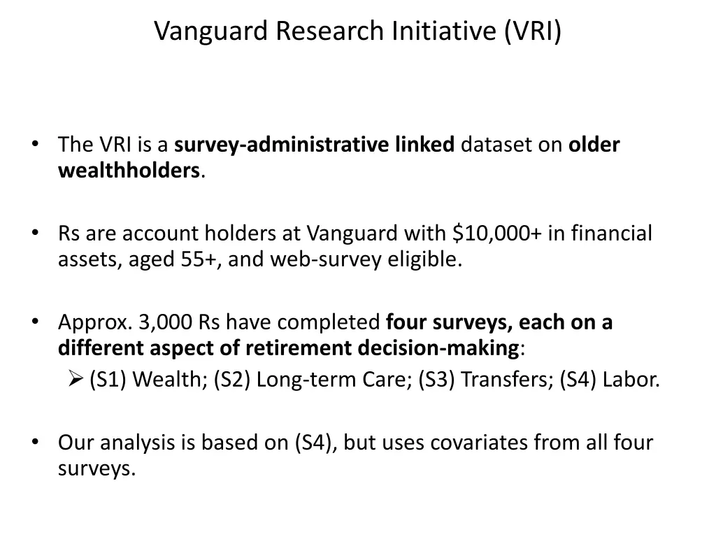 vanguard research initiative vri