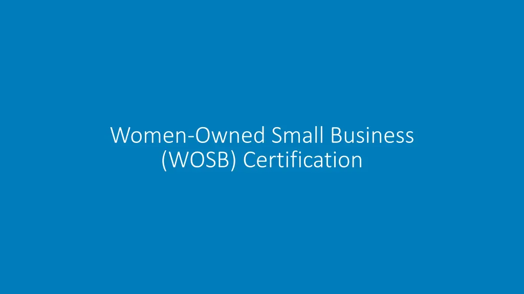 women owned small business wosb certification