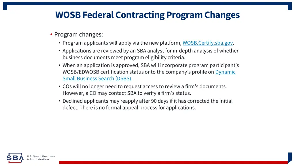 wosb federal contracting program changes