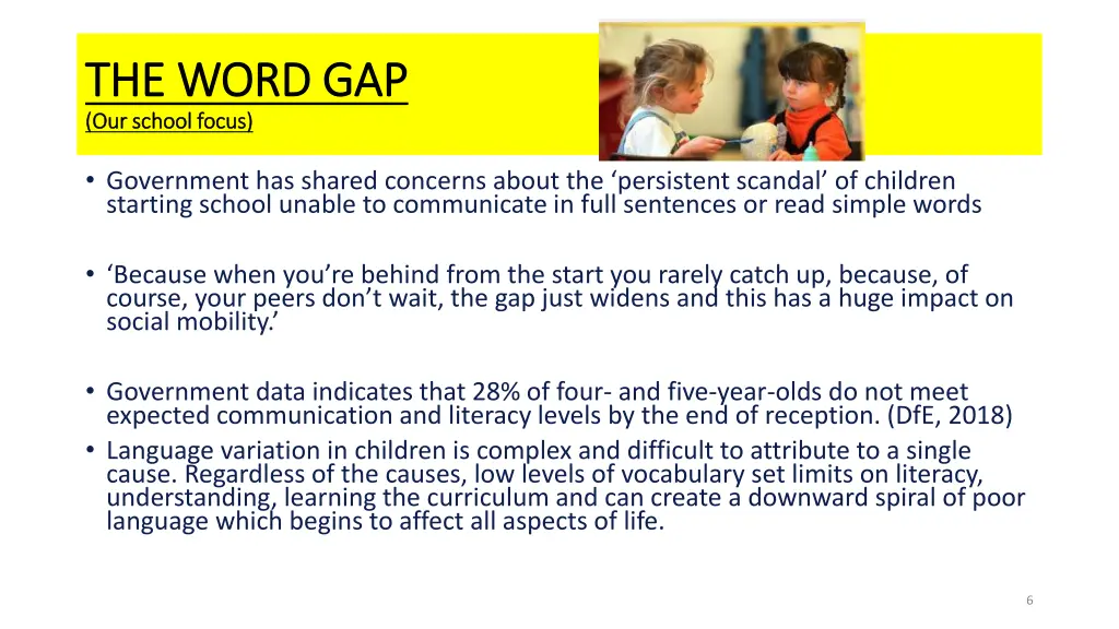 the word gap the word gap our school focus