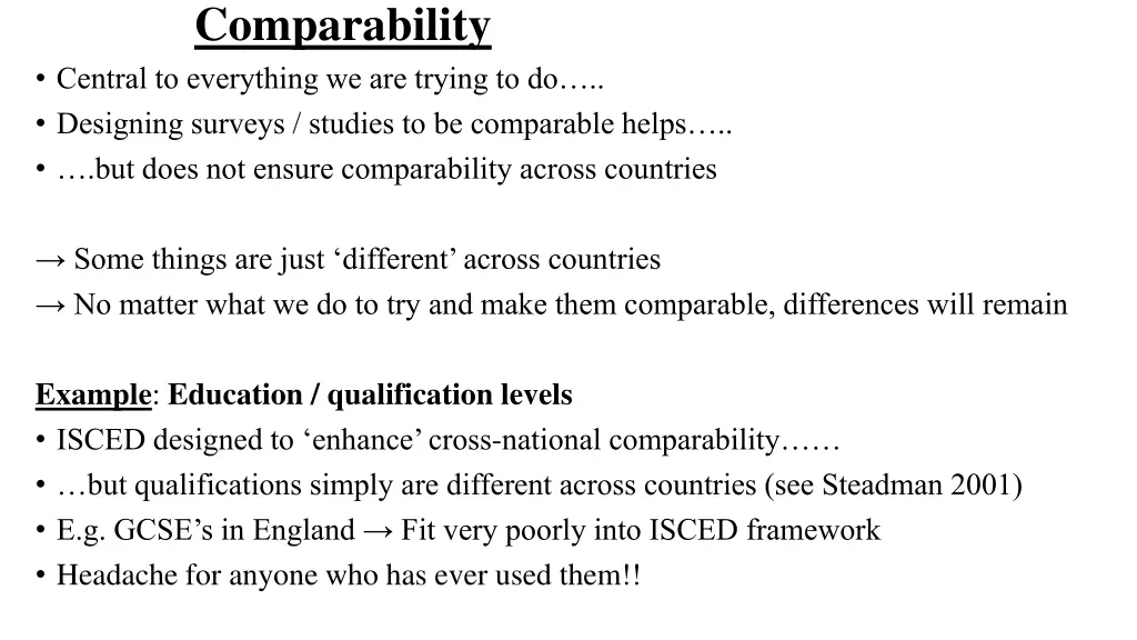 comparability