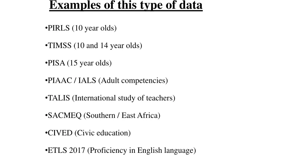 examples of this type of data