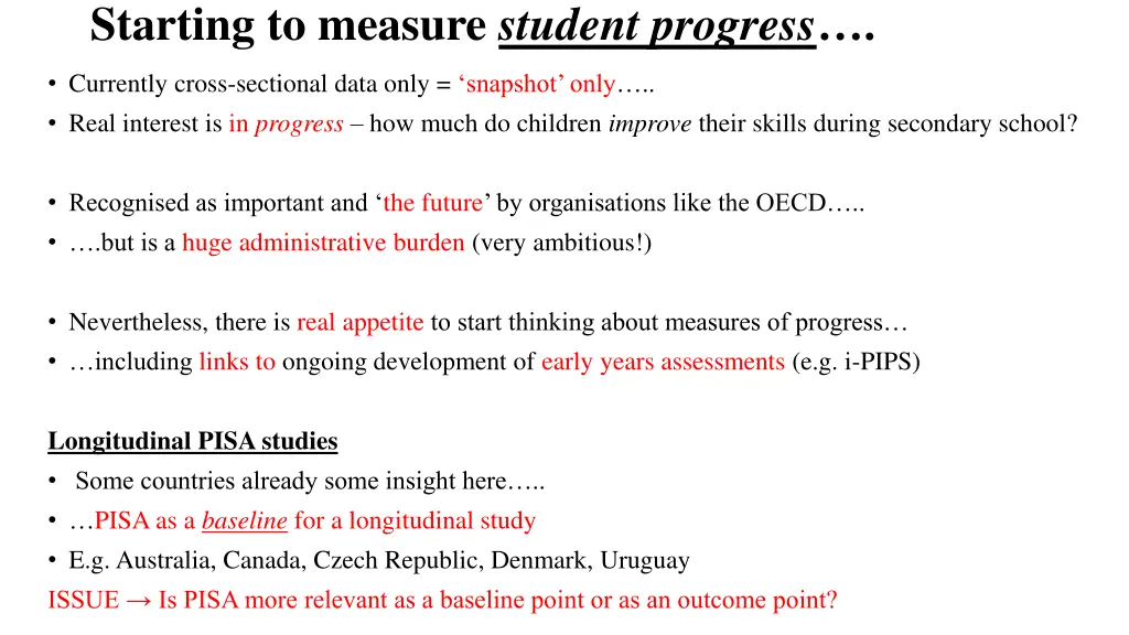 starting to measure student progress