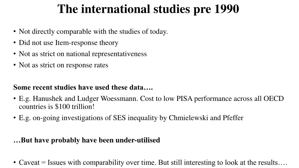 the international studies pre 1990