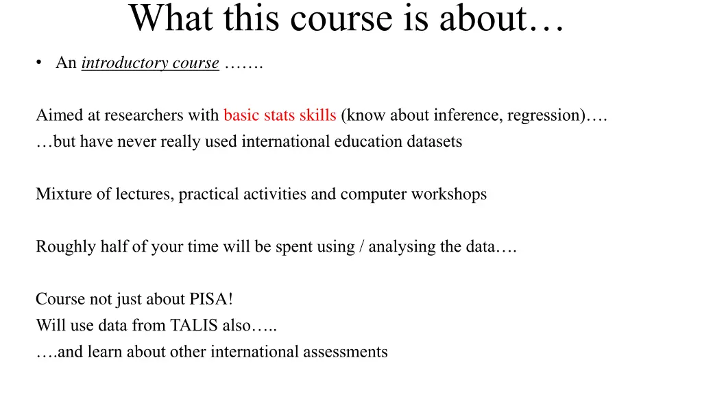 what this course is about