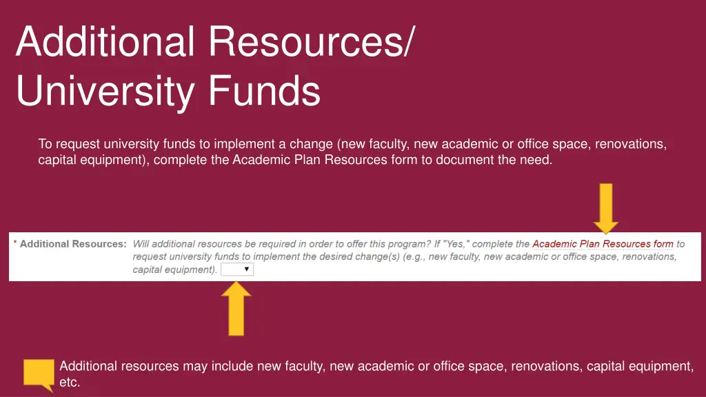 additional resources university funds