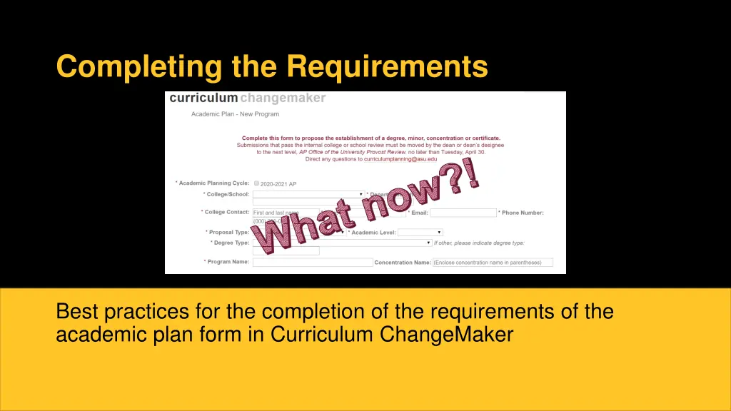 completing the requirements