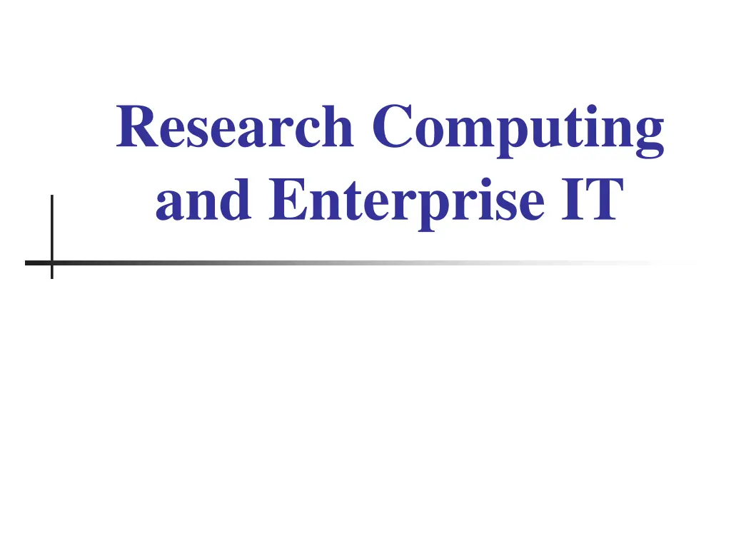 research computing and enterprise it