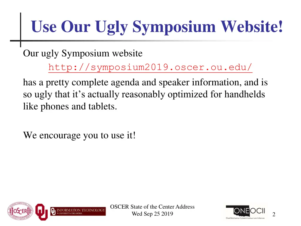 use our ugly symposium website