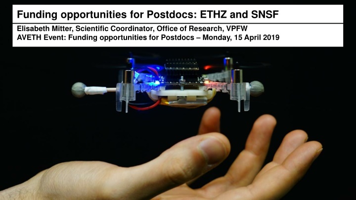 funding opportunities for postdocs ethz and snsf