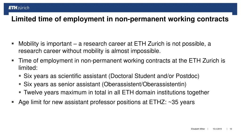 limited time of employment in non permanent