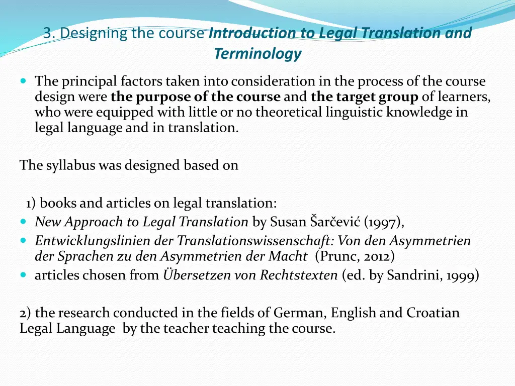 3 designing the course introduction to legal