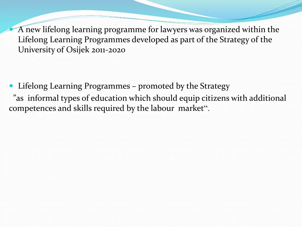 a new lifelong learning programme for lawyers