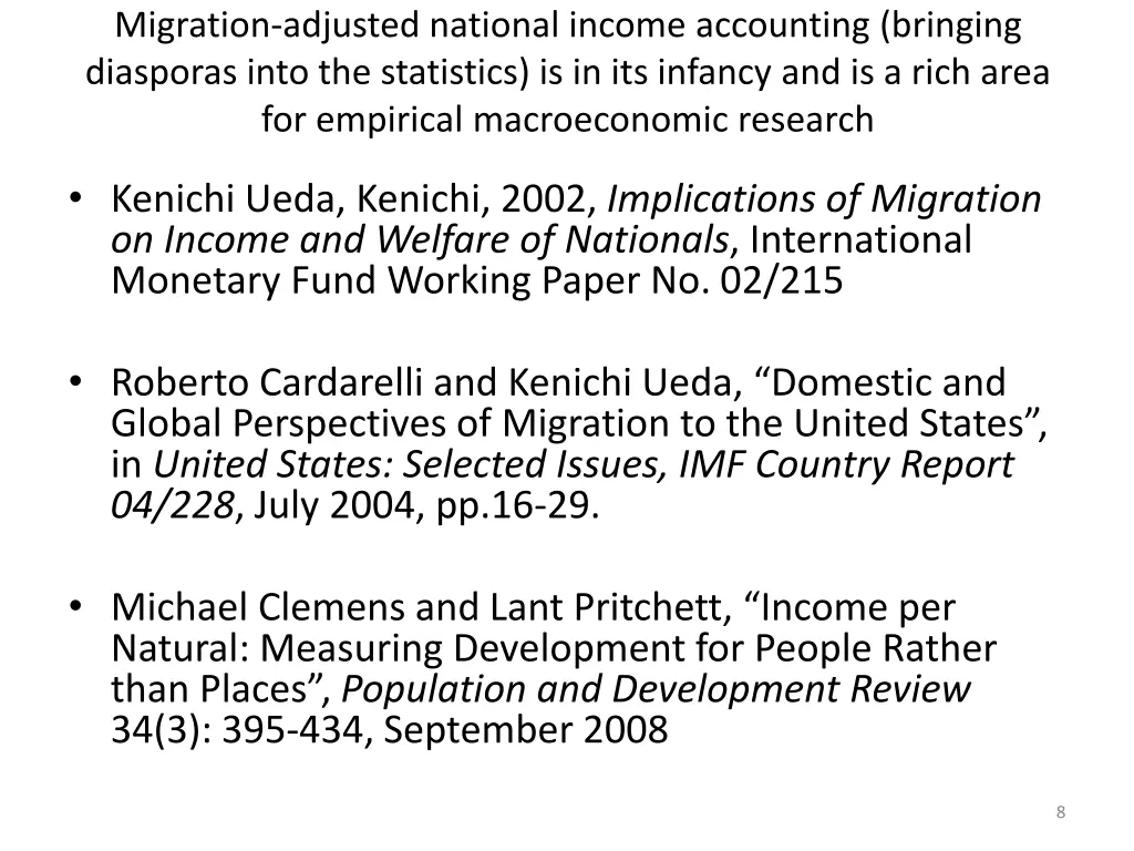 migration adjusted national income accounting