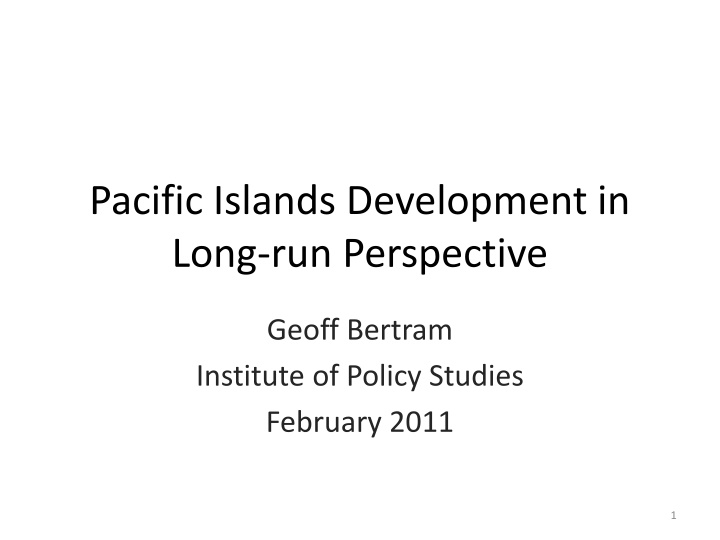 pacific islands development in long