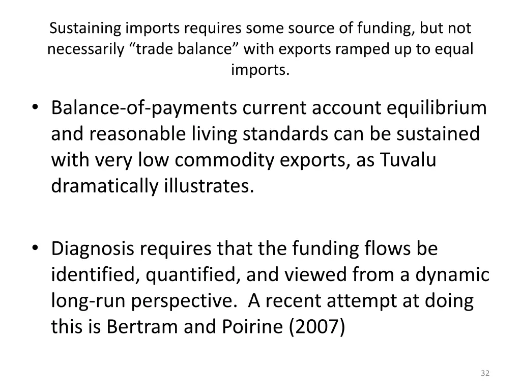 sustaining imports requires some source