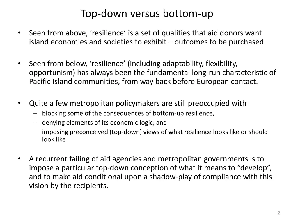 top down versus bottom up