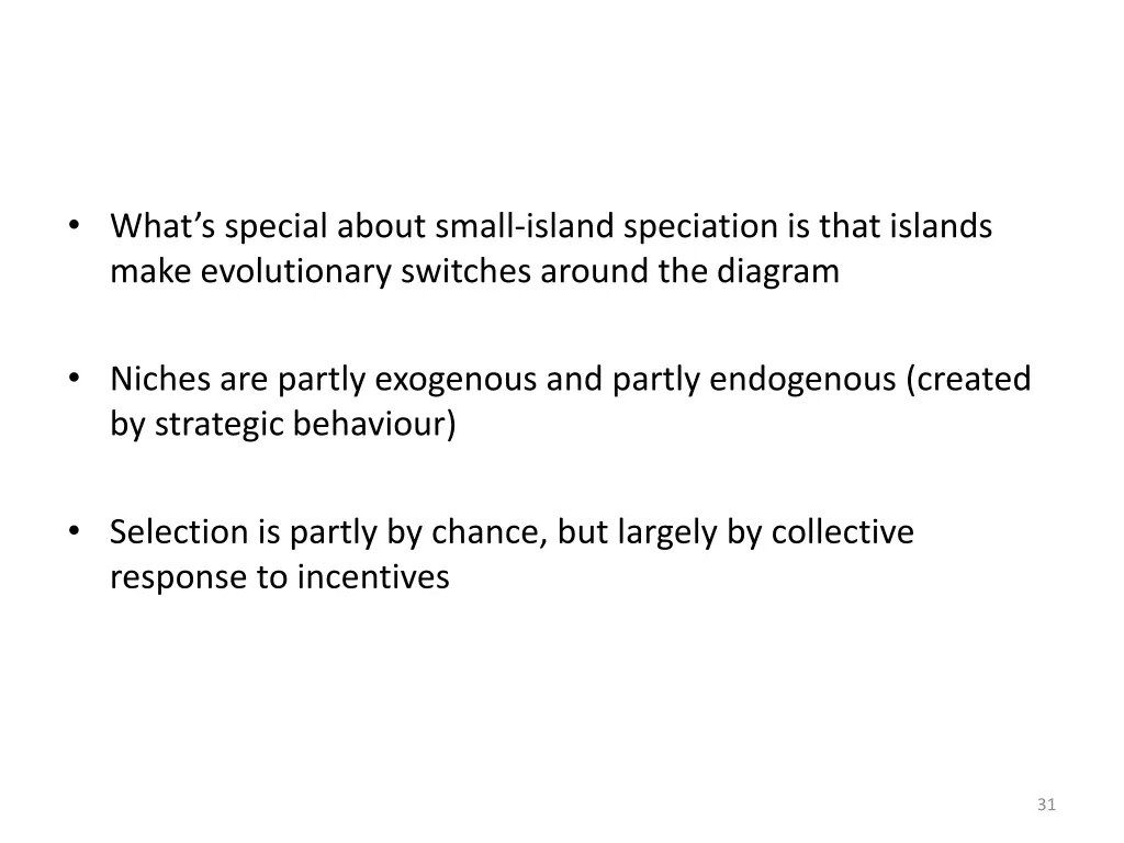 what s special about small island speciation