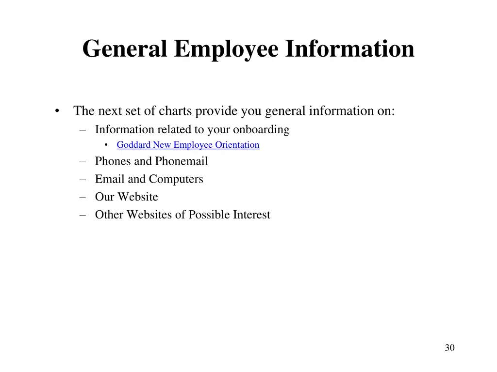 general employee information