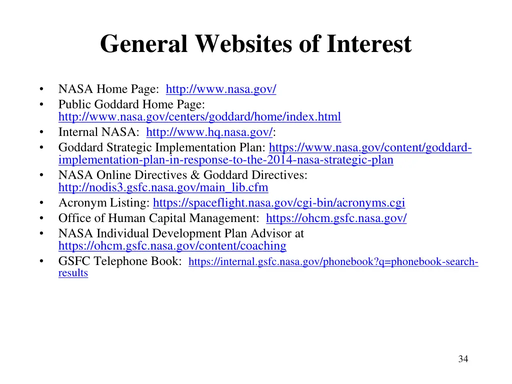 general websites of interest