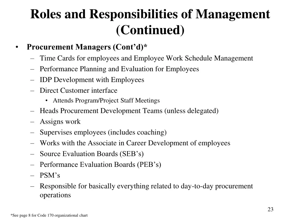 roles and responsibilities of management continued 2