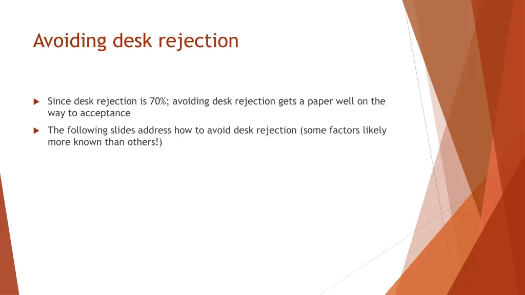 avoiding desk rejection