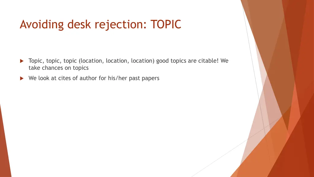 avoiding desk rejection topic