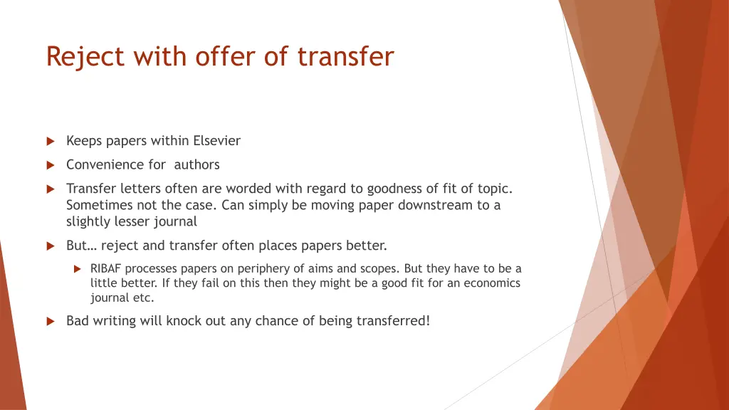 reject with offer of transfer