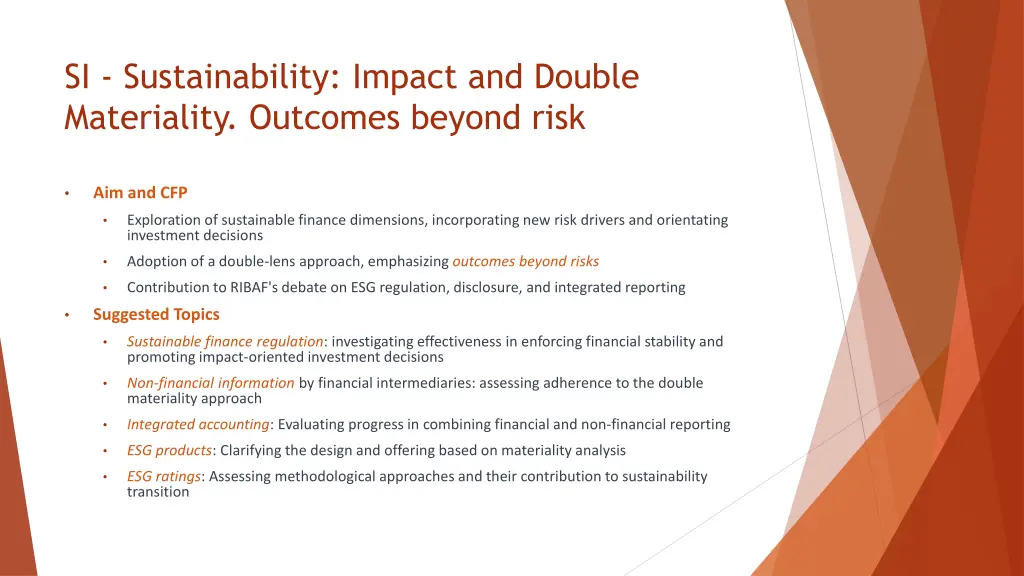 si sustainability impact and double materiality