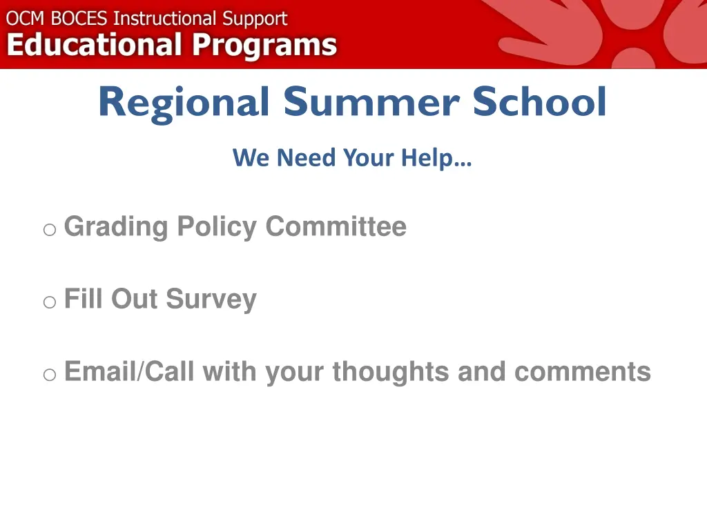 regional summer school 2