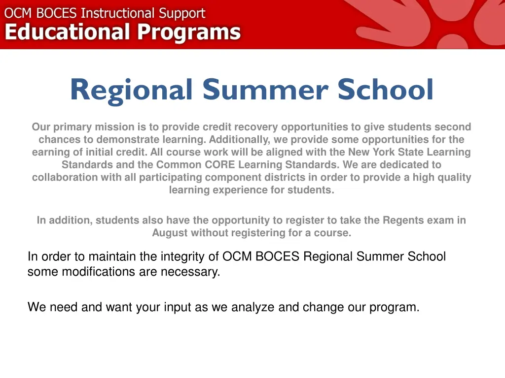 regional summer school