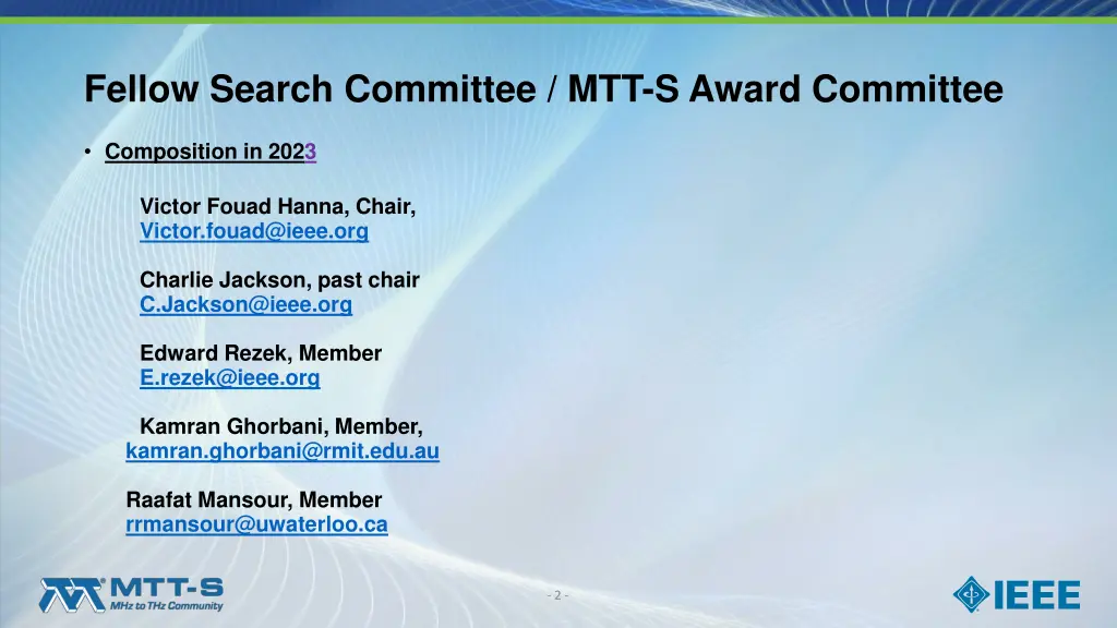 fellow search committee mtt s award committee 1