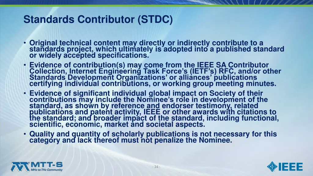 standards contributor stdc