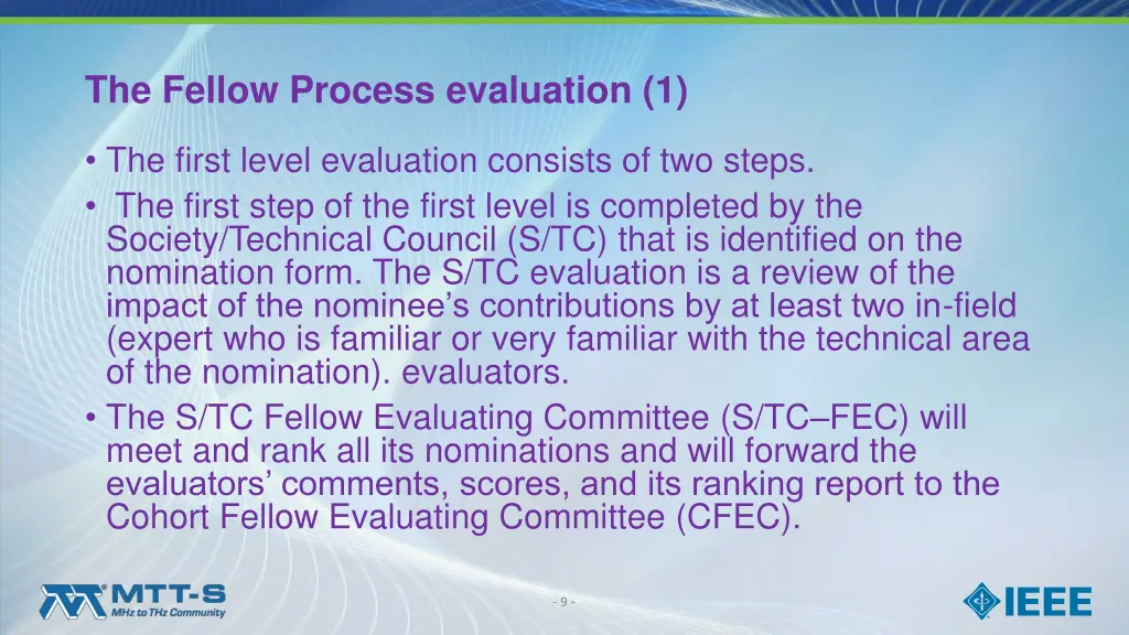 the fellow process evaluation 1