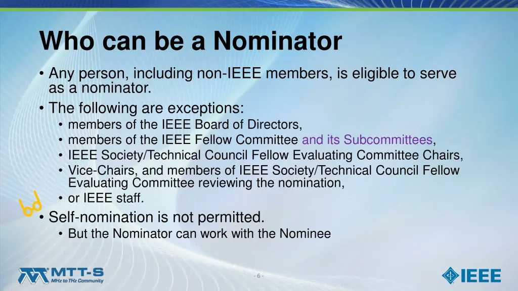 who can be a nominator